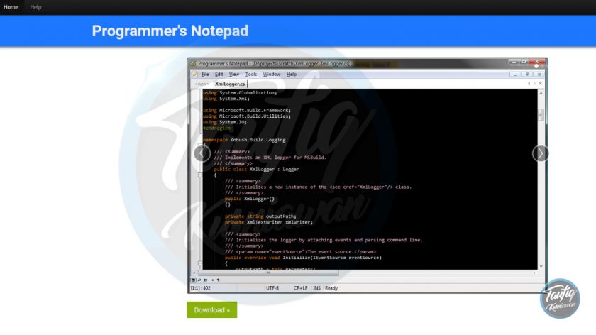 Programmer's Notepad versi 2.4.2 - Taufiq Kurniawan